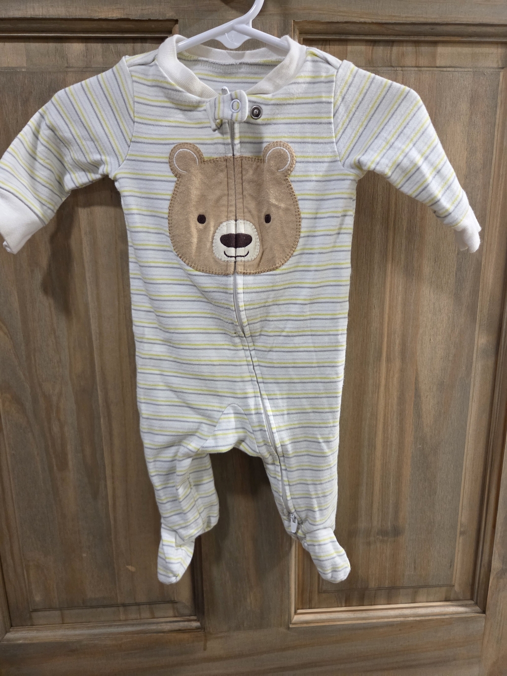 **BUNDLE & SAVE** Carter's Striped Yellow & White Bear Footed One-Piece